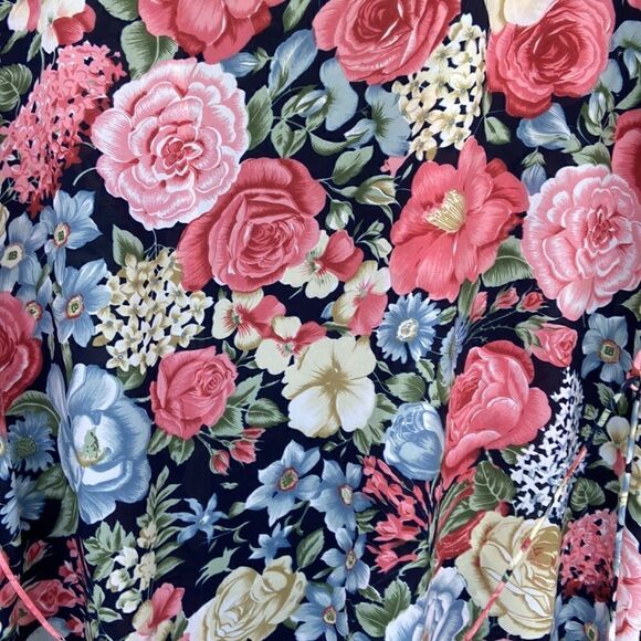 Vintage Val Mode Sheer Lace Trim & Floral Print Robe Lingerie - Picture 8 of 8